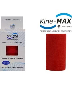 KinesioMAX TRAINING Kine-MAX Self-securing Elastic Bandage-5cm,7,5cm,10cm - Red, CEB5RED,CEB7RED,CEB10RED