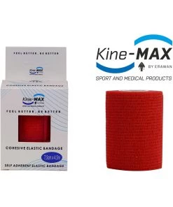 KinesioMAX TRAINING Kine-MAX Self-securing Elastic Bandage-5cm,7,5cm,10cm - Red, CEB5RED,CEB7RED,CEB10RED