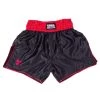 K1 & Thai Shorts Fighter Thai Trunks Bangkok Plain - Black/red, FP01