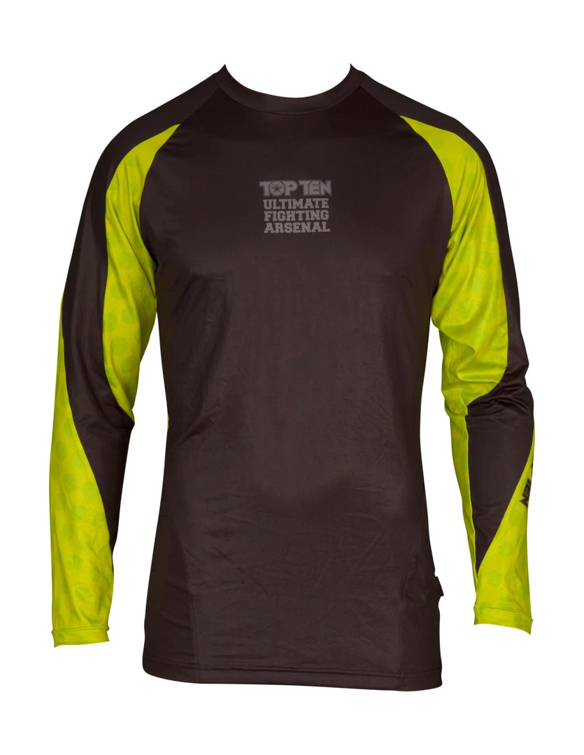 TOP TEN MMA Rash Guard TOPTEN UFA Long Sleeve - Black/yellow, 14111-92 3 TOP TEN MMA Rash Guard TOPTEN UFA Long Sleeve - Black/yellow, 14111-92