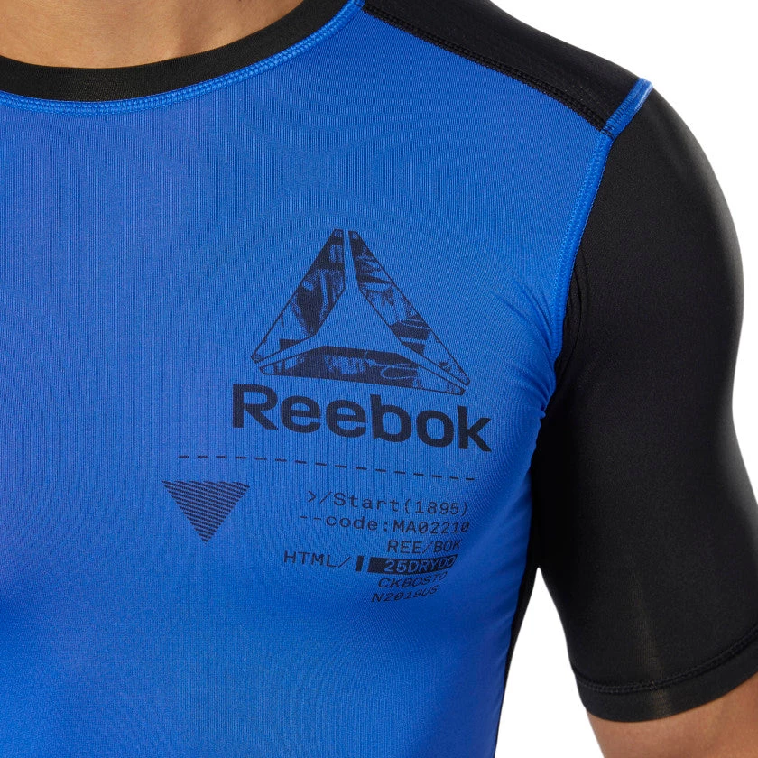Training T-Shirts Reebok Compression T-shirt - Blue/black, DU3955 5 Training T-Shirts Reebok Compression T-shirt - Blue/black, DU3955