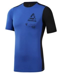 Training T-Shirts Reebok Compression T-shirt - Blue/black, DU3955