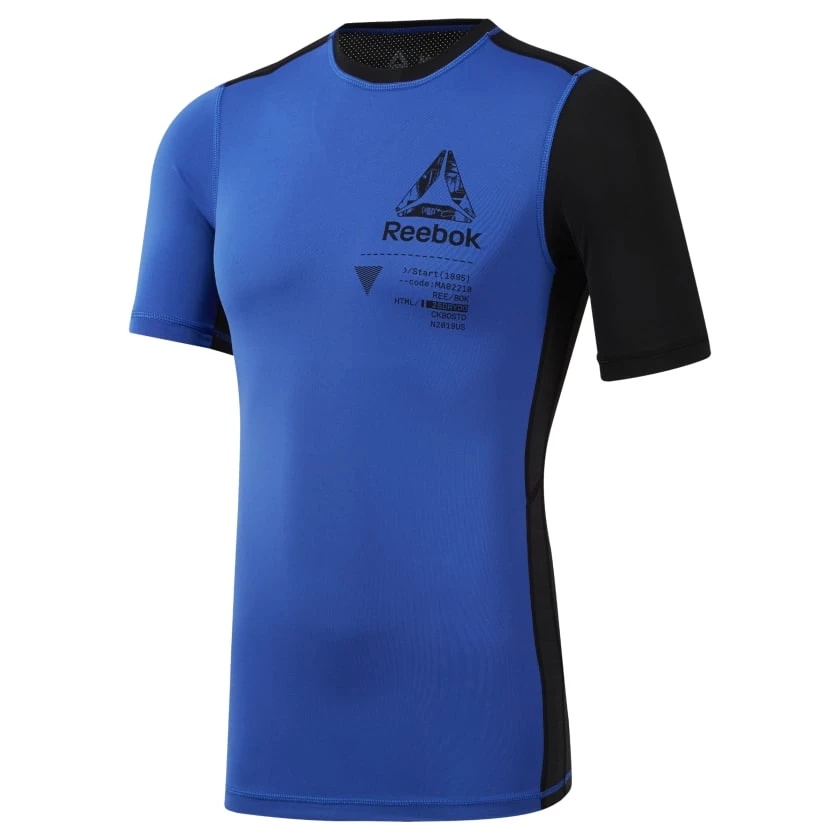 Training T-Shirts Reebok Compression T-shirt - Blue/black, DU3955 3 Training T-Shirts Reebok Compression T-shirt - Blue/black, DU3955