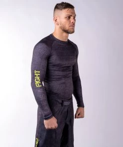 Rash Guard Fighter - Life Is A Fight - Grey, FRG-13 15 Rash Guard Fighter - Life Is A Fight - Grey, FRG-13