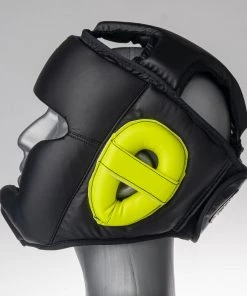 PROTECTION Headguard Fighter Sparring - Black/neon Yellow, JE1421PUBNY