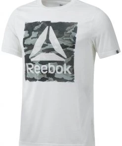 Reebok Camo Logo T-Shirt White, CF3848 T-Shirts