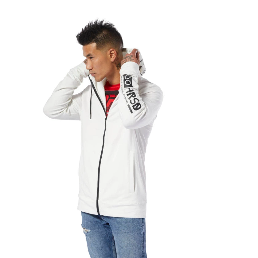Hoodies Reebok UFC Fight Night Blank Walkout Hoodie - White, CD8586 9 Hoodies Reebok UFC Fight Night Blank Walkout Hoodie - White, CD8586