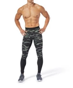 Reebok Crossfit Compression Tights - Black/green, DP4569 Pants