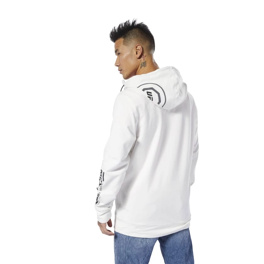 Hoodies Reebok UFC Fight Night Blank Walkout Hoodie - White, CD8586 4 Hoodies Reebok UFC Fight Night Blank Walkout Hoodie - White, CD8586