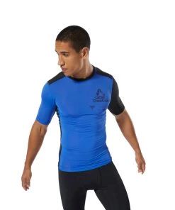 Training T-Shirts Reebok Compression T-shirt - Blue/black, DU3955