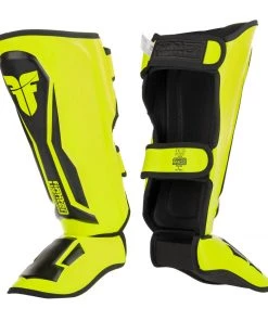 PROTECTION Fighter Shinguards Thai Ergo - Neon Yellow/black, FSG-004BNY