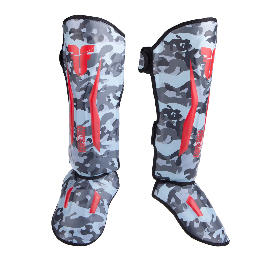 Fighter Shinguards Thai Ergo - Grey Camo, FSG-004GCR 3 Fighter Shinguards Thai Ergo - Grey Camo, FSG-004GCR