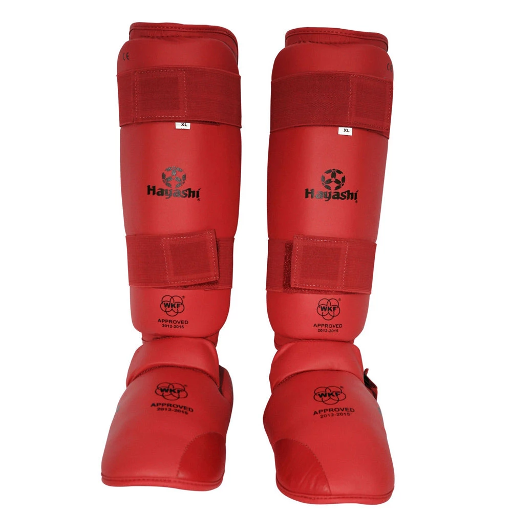 Hayashi PROTECTION Karate Kickprotector - Instep And Shin WKF - Red, 343-4 3 Hayashi PROTECTION Karate Kickprotector - Instep And Shin WKF - Red, 343-4