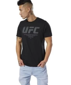 T-Shirts Reebok UFC Fan Gear Logo Tee - Black, DQ2007