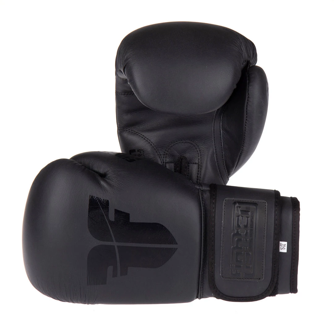 Fighter Boxing Gloves SPLIT - Matt Black, FBG-001B 3 Fighter Boxing Gloves SPLIT - Matt Black, FBG-001B