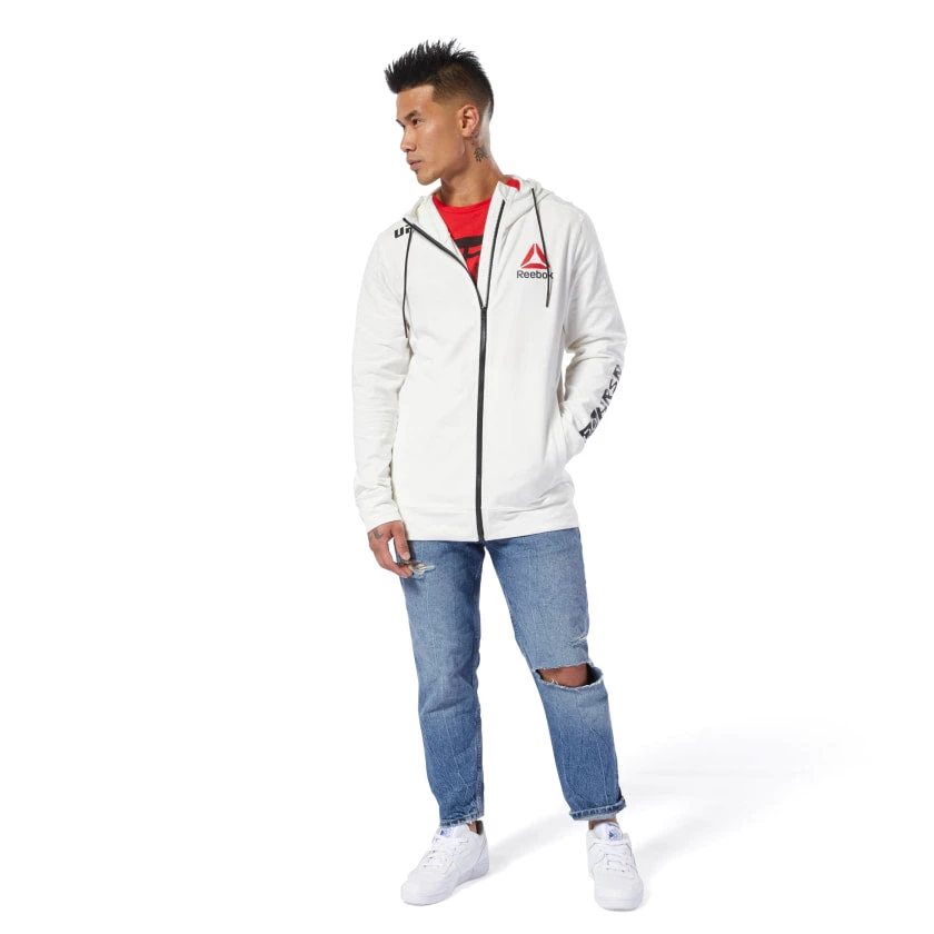 Hoodies Reebok UFC Fight Night Blank Walkout Hoodie - White, CD8586 3 Hoodies Reebok UFC Fight Night Blank Walkout Hoodie - White, CD8586