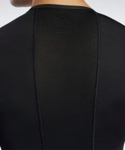 Workout T-Shirts Reebok Wor Compr Lo Sleeve Solid - Black, FP9105