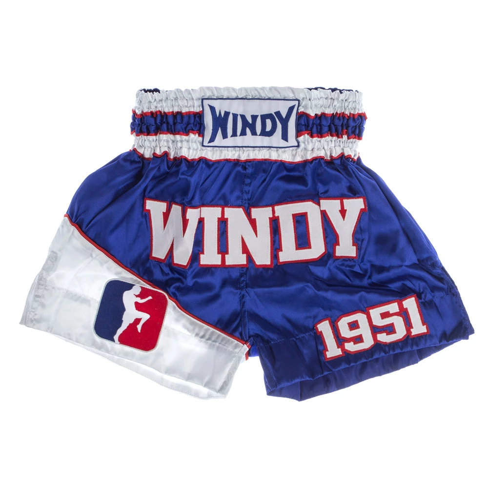 Windy Thai Trunks - Blue/white, BSW-03 K1 & Thai Shorts 3 Windy Thai Trunks - Blue/white, BSW-03 K1 & Thai Shorts