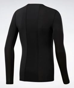 Workout T-Shirts Reebok Wor Compr Lo Sleeve Solid - Black, FP9105