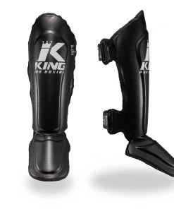 King Pro Boxing Shin Guards - Black/white PROTECTION