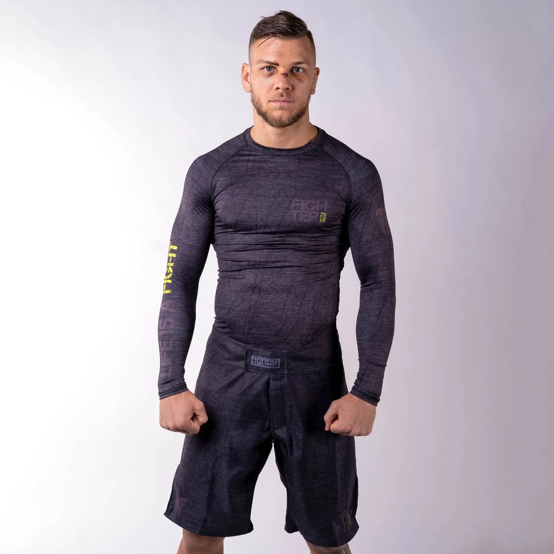 Rash Guard Fighter - Life Is A Fight - Grey, FRG-13 7 Rash Guard Fighter - Life Is A Fight - Grey, FRG-13