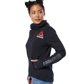 Reebok Hoodies UFC FIGHT NIGHT Blank Walkout Hoodie - Black, CE7494