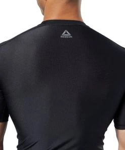 Reebok Training T-Shirts Workout Graphic Compression Tee - Black, EC0960