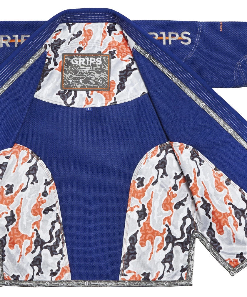 Grips Armadura 2.0 BJJ Kimono Camo - Blue, G10129-BLU 9 Grips Armadura 2.0 BJJ Kimono Camo - Blue, G10129-BLU