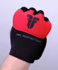 Fighter Strap Gel Hand-Wraps - Black/red, FGW-001BR 14 Fighter Strap Gel Hand-Wraps - Black/red, FGW-001BR