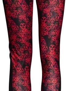 Hayashi Flowers Leggings - Red/black